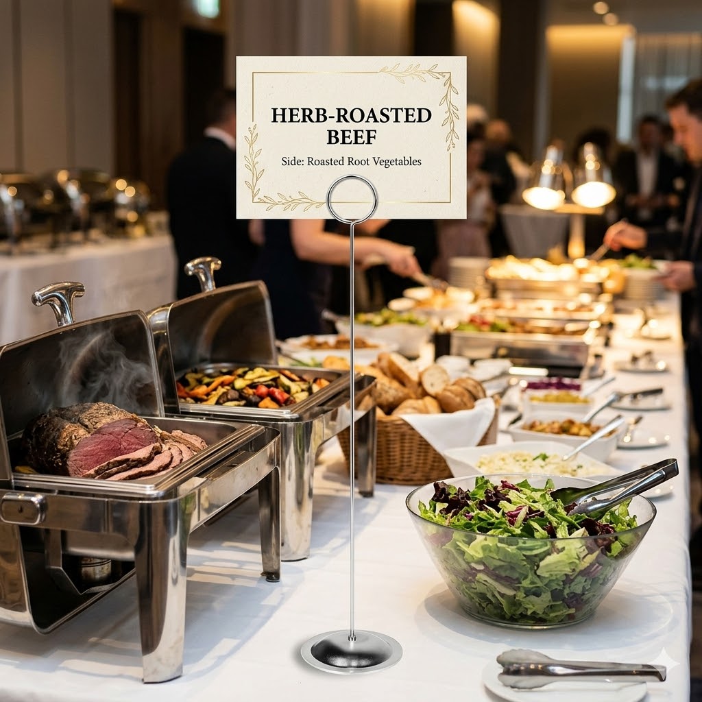 HOHIYA 12 Pack Metal Table Number Holders 12" Tall Place Card Stands for Weddings and Banquets Heavy Duty Restaurant Menu Clips Professional Event Sign Holders Silver